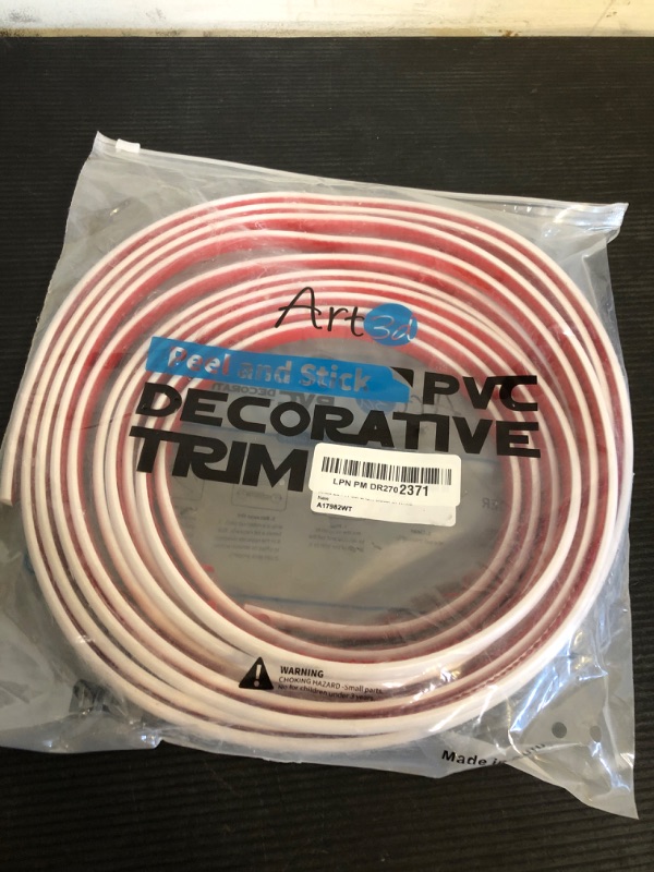 Photo 1 of Art3d 25 Ft Peel and Stick Trim for Backsplash Tile Edge, Self-Adhesive Liner for Corner Decor in White
