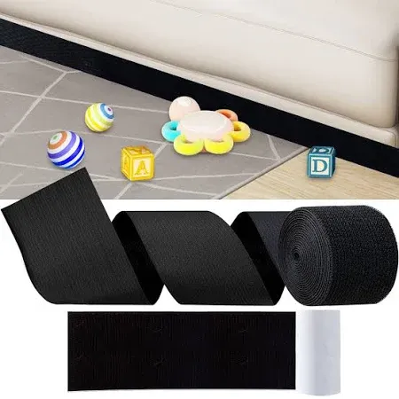 Photo 1 of Generic Under Couch Blocker, Adjustable Toy Blocker for Under Sofa Bed Nylon Strap-Stop Things from Rolling Under Furniture,Strong Adhesive Baffle, Easy to Install-4.3 * 236in, Black, NWTB11-01
