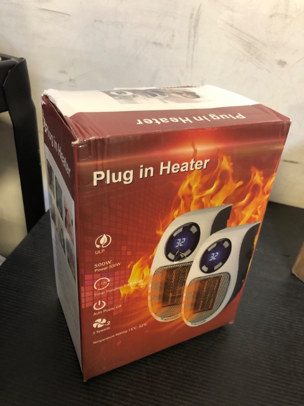 Photo 1 of Ecowarm Plug in Heater - 2025 2 Pieces Upgraded 500W Ultra Air Heater with Thermal Protection, LED & Timer, Portable Plug in Space Heater Wall Outlet for Bedroom Bathroom - 2 Pieces