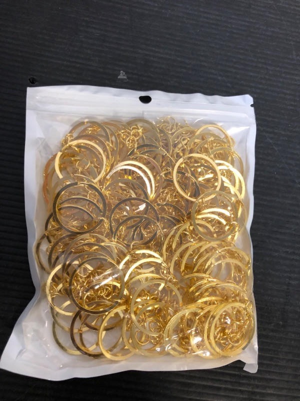 Photo 1 of 100Pcs Keychain Key Ring with Chain Bulk Split Key Chain,1.1 Inch Key Chains Parts with Open Jump Ring Connector for Jewelry Making Crafts (Gold)