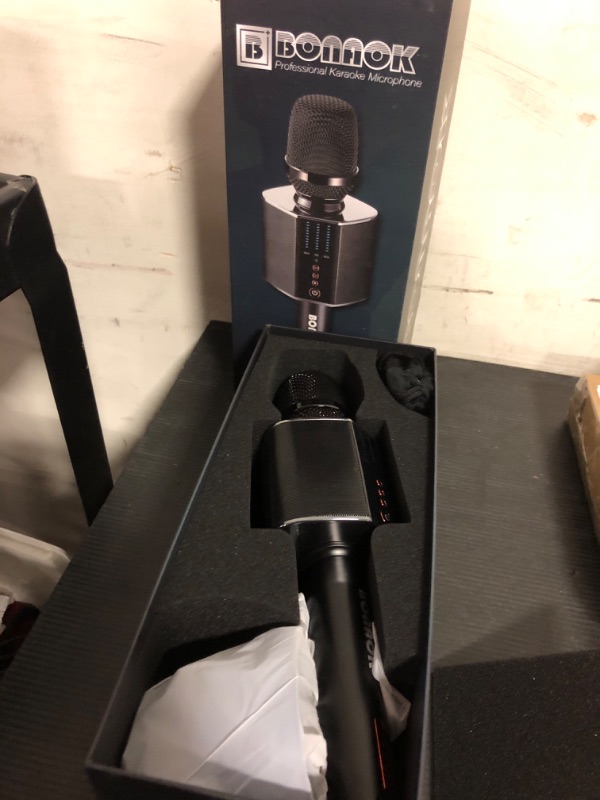 Photo 1 of BONAOK Karaoke Microphone Portable Wireless Rechargeable Bluetooth Mic for Adults Kids Car Home Outdoor Party Karaoke Machine for PC/Smartphone G50 Black