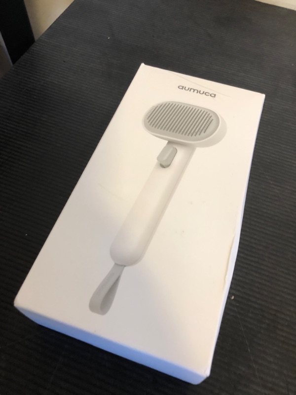 Photo 1 of aumuca Cat Brush for Shedding, Cat Brushes for Indoor Cats, Cat Brush for Long or Short Haired Cats, Cat Hair Brush Cat Grooming Deshedding Brush for Dog Kitten Horse Massage Removes Loose Fur, White