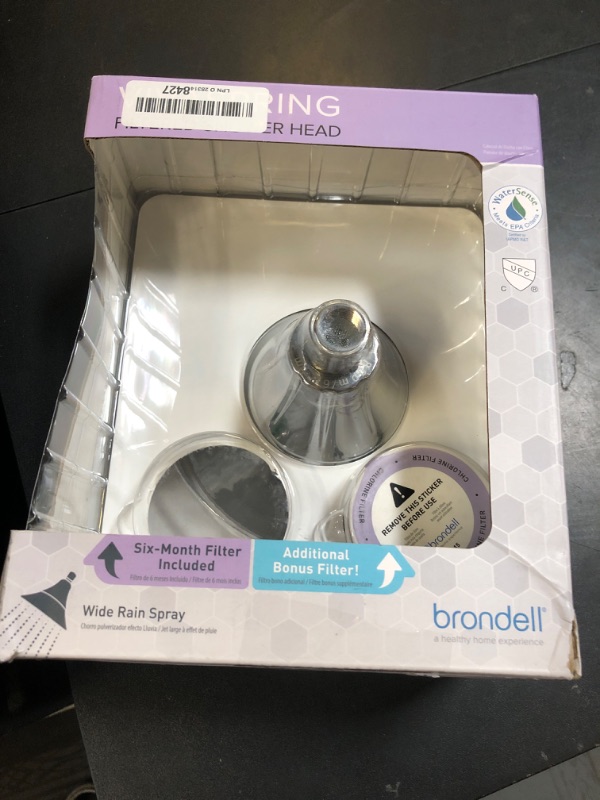 Photo 1 of Brondell CFSHD25-CB VivaSpring Filtered Shower Head for Softer Skin and Hair with Wide Rain Spray, 6.5" diameter, Chrome Finish, 6 Month Filter FF-15, 2 Replacement Filters, Obsidian