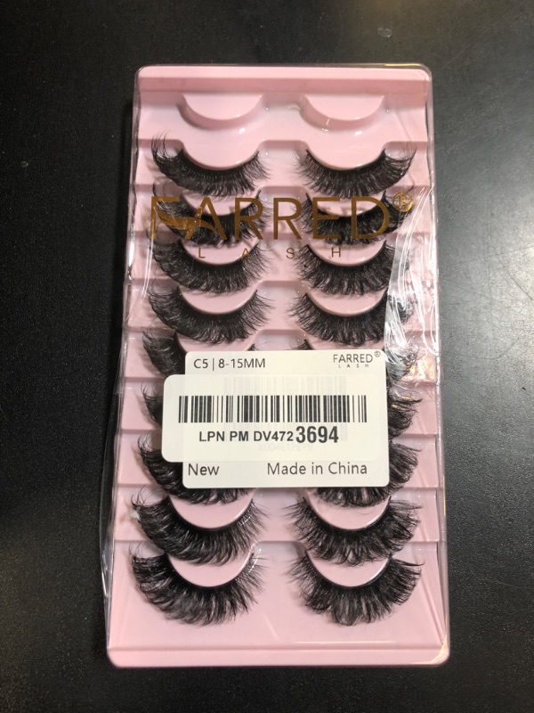 Photo 1 of FARRED Natural Lashes Wispy False Eyelashes Fake Cat Eye Lashes Pack 10 Pairs Natural Look Lash Strips Fluffy Mink Eyelash Full Strip Lashes (C5 | 8-15MM)