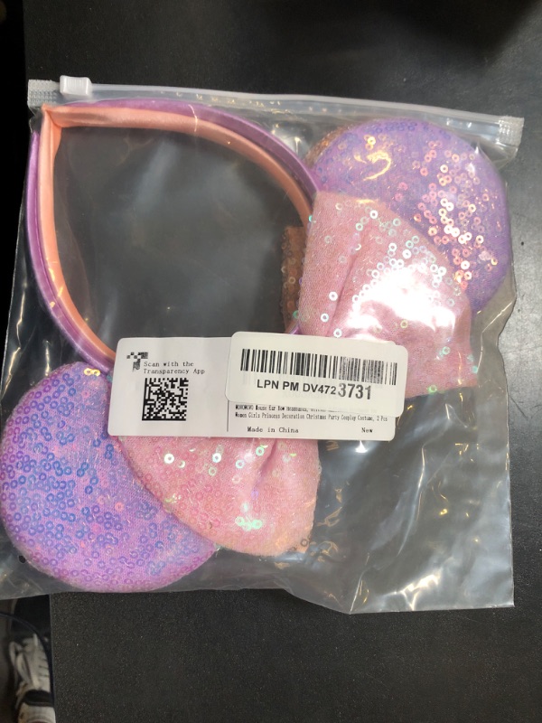 Photo 1 of WOVOWOVO Mouse Ear Bow Headbands, Glitter Halloween Hairbands for Women Girls Princess Decoration Christmas Party Cosplay Costume, 2 Pcs