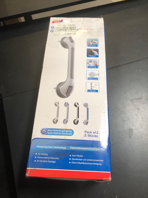 Photo 1 of TAILI Grab Bars for Bathtubs and Showers 2 Pack Suction Grab Bar, Heavy Duty Shower Handle Removable Bath Handrails for Seniors and Elderly, Bathroom Safety Grip No Drilling Waterproof,Grey
