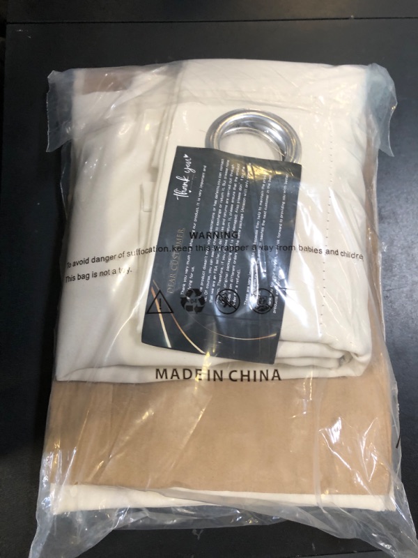 Photo 1 of DUALIFE Room Darkening Curtains for Small Windows 34 Inch Wide 2 Panels Set, Narrow Short Curtains for Kitchen Bathroom Basement Decor,34x54 Inch Length, Grommet Top, Cream Beige