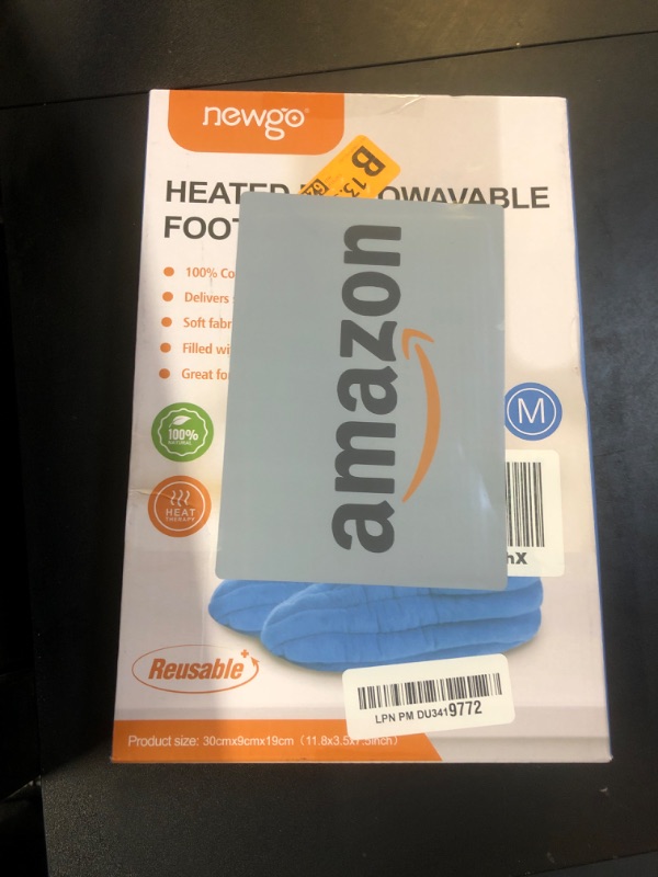 Photo 1 of NEWGO Microwaveable Booties Hot Feet Warmers Moist Heat Therapy Heating Pad Foot Booties for Cold Feet, Plantar Fasciitis, Achilles Tendinitis, Arthritis - M