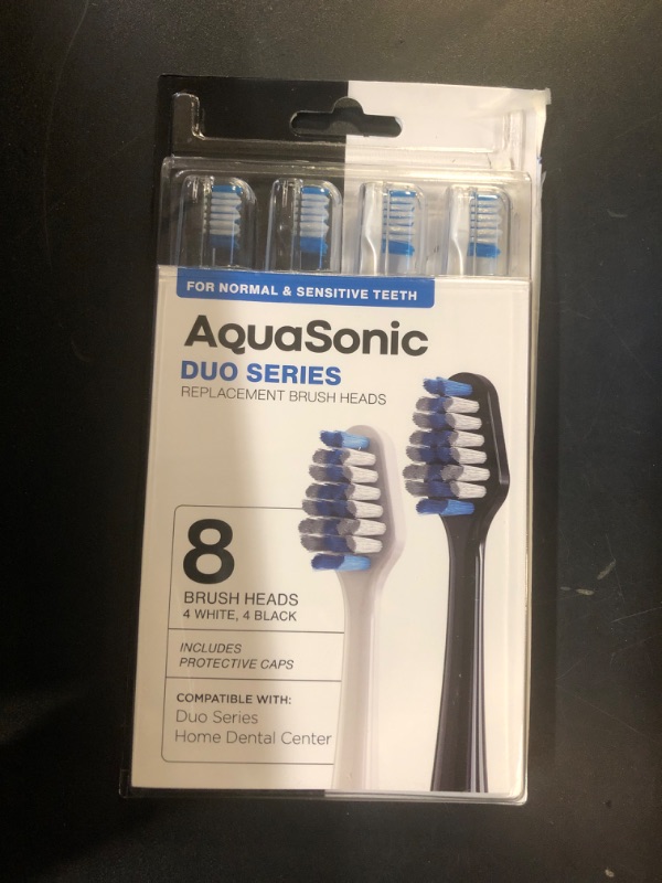 Photo 1 of AquaSonic Duo Series Replacement Brush Heads | for Normal & Sensitive Teeth | Compatible with Duo Series & Home Dental Center Toothbrush Handles | NOT Compatible with Duo Series Pro
