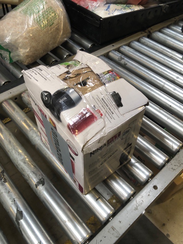 Photo 1 of Ninja Fit Compact Personal Blender, Portable Blender for-Smoothies, Shakes, Food Prep, and Frozen Blending, 700-Watt Base, (2) 16-oz. Cups and Spout Lids, Black QB3001SS