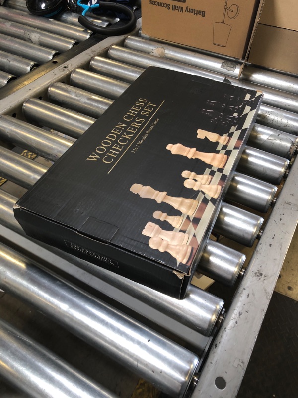 Photo 1 of Magnetic Wooden Chess Set & Checkers Board Game - 15" Folding Chess Board, Portable Chess Set for Adults, Classic Wooden Chess Sets for Beginners