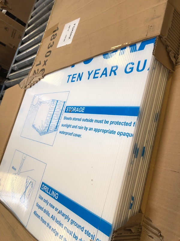 Photo 1 of Tatuo 12 Pack 6' X 2' X 0.24'' Polycarbonate Greenhouse Panels Polycarbonate Sheets Twin-Wall Roof Panels Waterproof UV Protected Clear Corrugated Plastic Roofing for Greenhouse Replacement