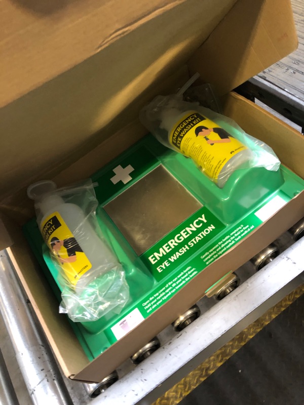 Photo 1 of MAASTERS BPA Free Portable Eye Wash Station OSHA Approved - Wall-Mounted First Aid Eye Wash Kit w/Mirror & 2X 16oz Empty Bottles - No Eye Wash Solution Included - Emergency Eyewash - Set of 1