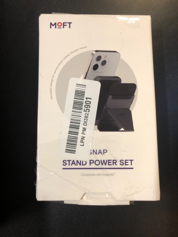 Photo 1 of MOFT Modular Magnetic Phone Stand Power Bank Set, Foldable Stand and Portable Wireless Charger with Magnetic USB-C Cable for iPhone 15/14/13/12 Series, Misty Cove
