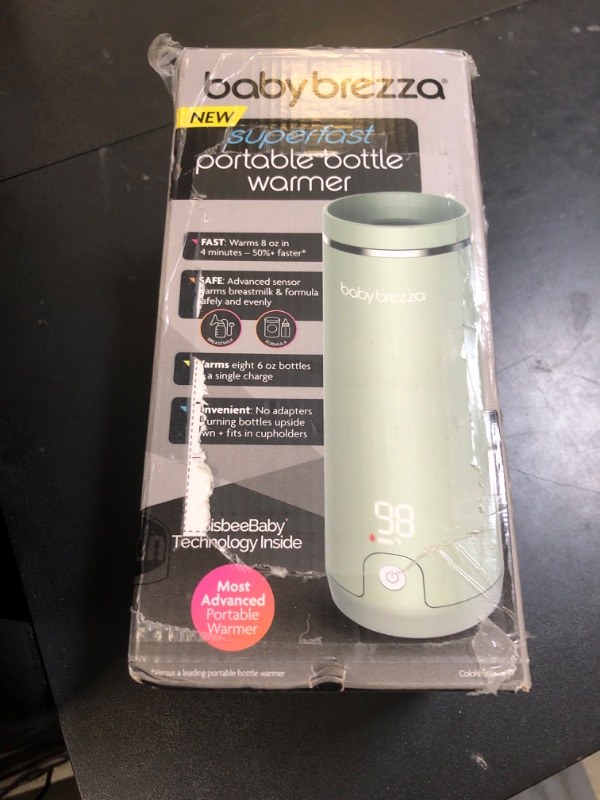 Photo 1 of Baby Brezza Superfast Portable Baby Bottle Warmer – 50% Faster - Travel Breastmilk Warmer and Formula Warmer - Safe, Even Heating - Up to 9oz - No Adapters, Green