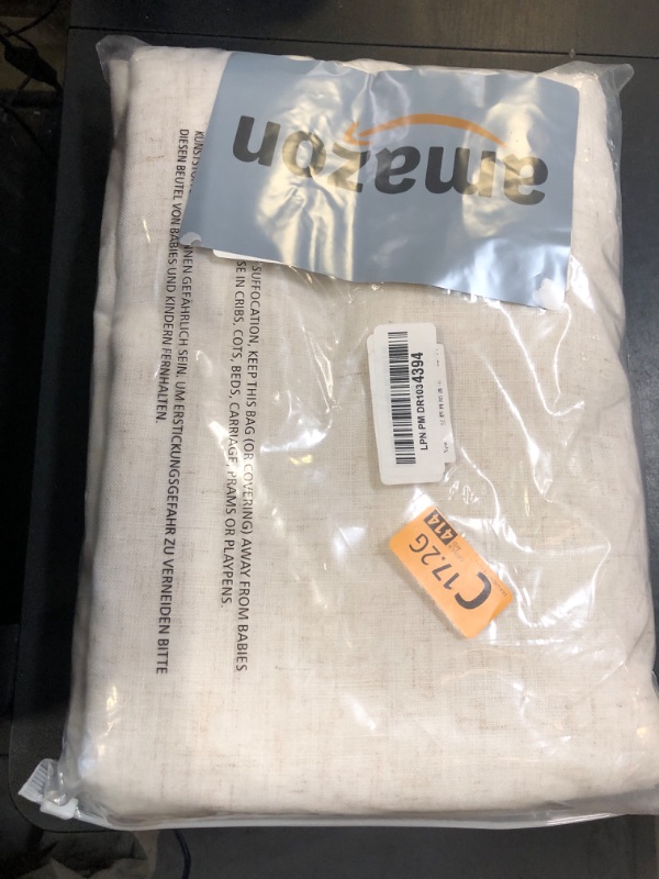 Photo 1 of 100% Blackout Linen Curtains 90 inch Length 2 Panels for Living Room Loop Pocket Pinch Pleated Black out Drapes Cream Colored Heat Reducing Total Blackout Window Curtains for Bedroom 90 inches Long