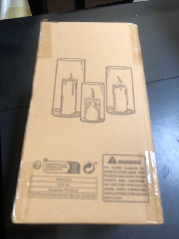 Photo 1 of PHOSPHOR Hurricane Candle HoldersFor Pillar Candle Clear Glass Cylinder Centerpieces Vases Table Decoration Centerpiece Floral Room Decor Clear Seeded Bubbles Living Dining Kitchen 3 Pieces