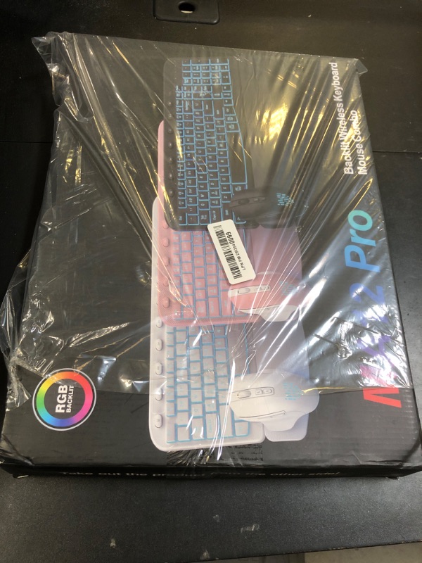 Photo 1 of SABLUTE Ergonomic Wireless Keyboard and Mouse Combo - Wave Keyboard with Soft Leather Wrist Rest, Resistant Keys, RGB Backlit Rechargeable Set for PC/Mac/Chromebook (Black)