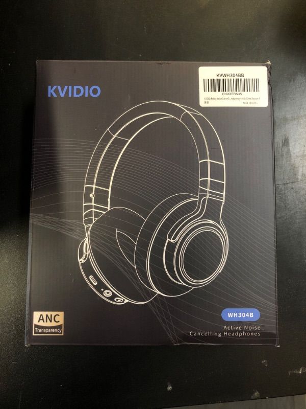 Photo 1 of KVIDIO Active Noise Cancelling Headphones, 70 Hours Playtime Bluetooth Headphones Wireless with Microphone, Transparency Mode, Deep Bass and Hi-Fi Stereo Sound Over Ear Headphones for Travel Office