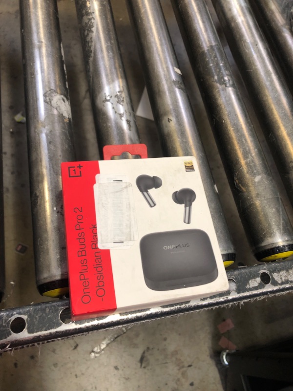 Photo 1 of USED NEEDS CLEANING---OnePlus Buds Pro 2 - Obsidian Black - Audiophile-Grade Sound Quality Co-Created with Dynaudio, Best-in-Class ANC, Immersive Spatial Audio, Up to 39 Hour Playtime with Charging case, Bluetooth 5.3