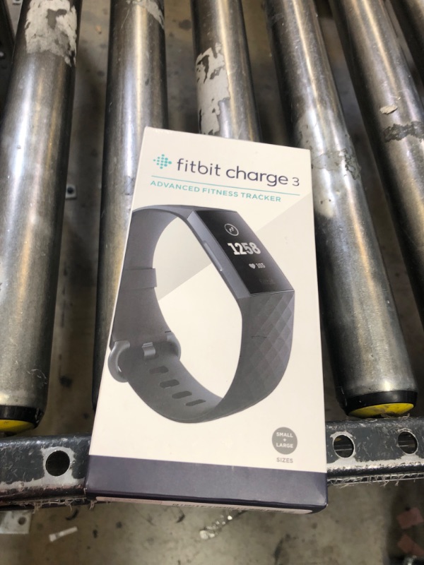 Photo 1 of Fitbit Charge 3 Fitness Activity Tracker, Graphite/Black, One Size (S and L Bands Included)