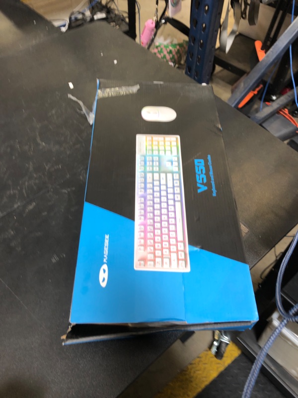 Photo 1 of MageGee V550 Wireless Gaming Keyboard and Mouse, 2.4G Full-Sized RGB LED Computer Keyboards with Transparent Shell, Rechargeable Quiet Cordless Mouse & Keyboard Combo for Laptop/PC/Desktop (Purple)