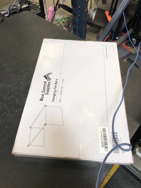 Photo 1 of Blue Summit Hanging File Bars For File Cabinet, Letter Size, 13x17.5, Metal Files Holder Bars on Desktop, File Drawer Organizer Insert, Filing Cabinet Organizer Insert, Set of 2