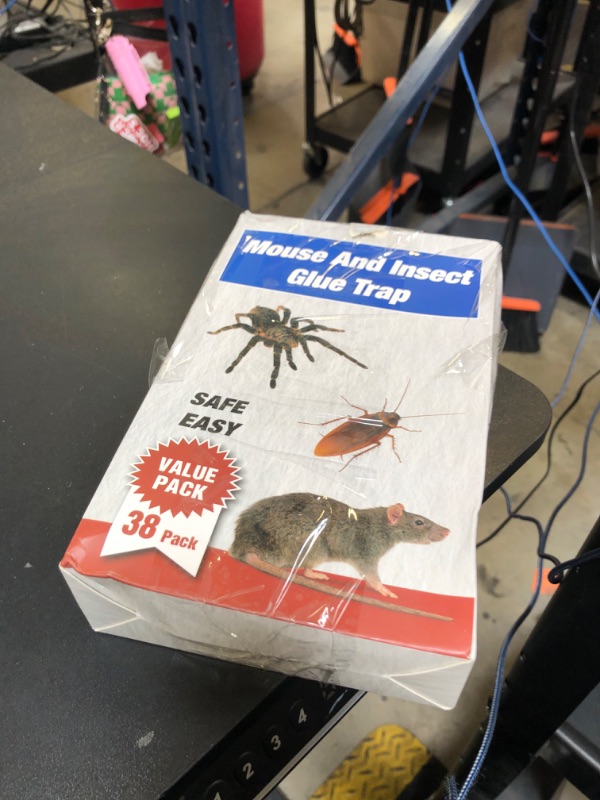 Photo 1 of 38Pack Mouse & Insect Traps Indoor for Home, Glue Traps for Mice Roach Rats Rodents Ant, Sticky Pest Control Adhesive Tray for Catching Bugs, Sesame Oil Scent Non Toxic Pre-Baited Glue Boards