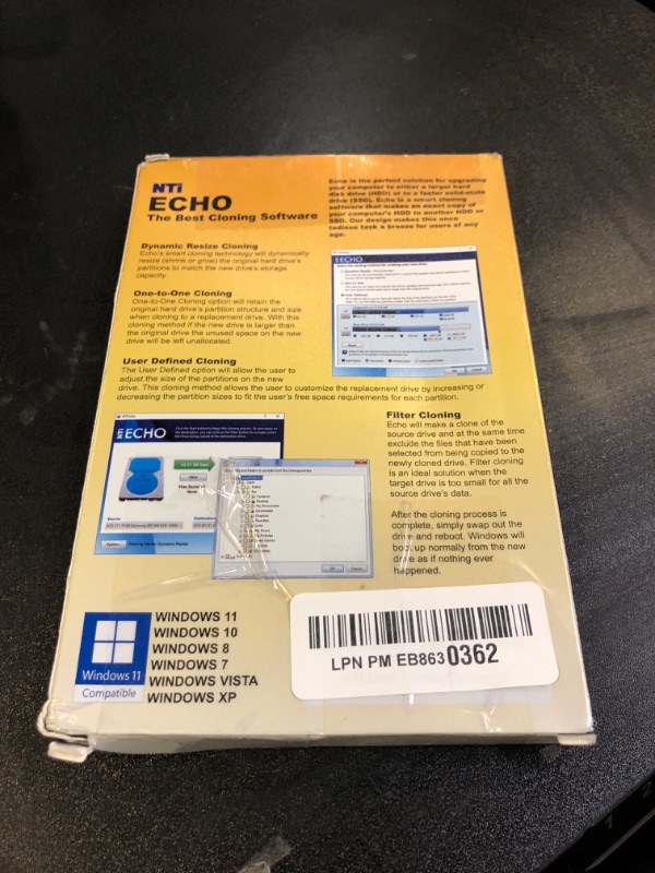 Photo 1 of NTI Echo | NEW! Version 6 via Download | Disk Cloning & Migration Software | Make an exact copy of HDD or SSD with Dynamic Resizing | Permanent License (Not A 1-Year Subscription!)