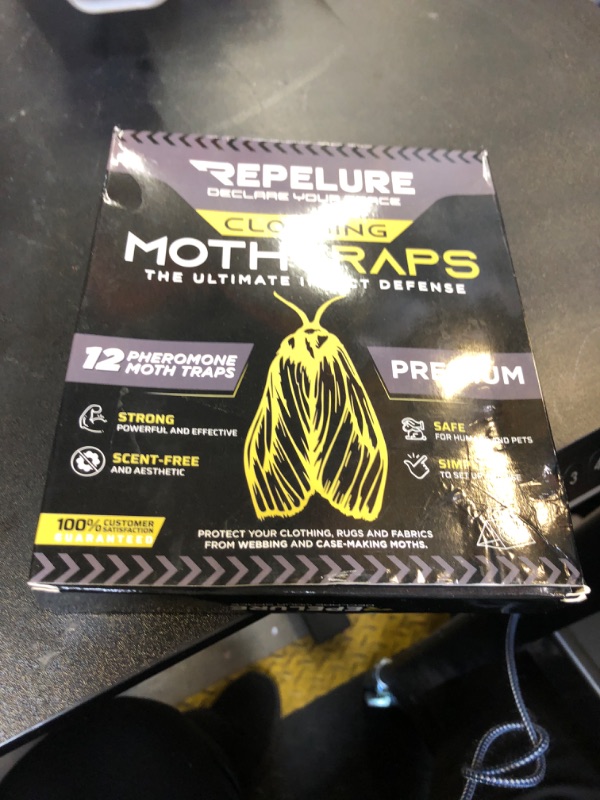 Photo 1 of Repelure Premium Moth Traps for Clothes - Moth Traps with Pheromones - Closet Moth Traps - Clothing Moth Traps - Moth Killer Indoor Moth Repellent for Closets Anti Moth Products & Prevention, 12 Pack