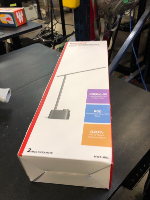 Photo 1 of Honeywell Sunturalux™ LED Desk Lamp with USB Charging Ports HWT-H01 - Stepless Dimmable Eye Caring Desk Light for Home Office Bedroom Bedside College Dorm, Foldable Table Lamp Reading Lamp Black