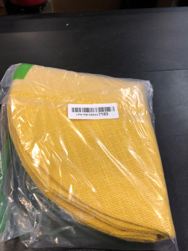 Photo 1 of NATUS WEAVER Set of 4 Handmade Round Placemat 15 Inch Soft Linen eco-Friendly Fabric Handcrafted Machine Washable Indoor & Outdoor Tablemat Yellow