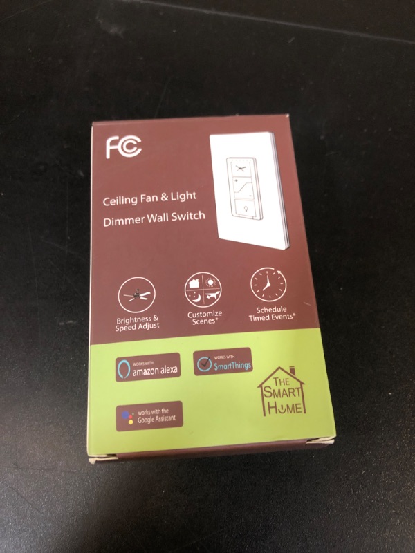 Photo 1 of Smart Fan Light Switch, 2-in-1 Smart Ceiling Fan Control and Dimmer Light Switch Compatible with Alexa, Google Assistant and Smartlife, Single Pole, Neutral Wire Needed, 2.4GHz Wi-Fi