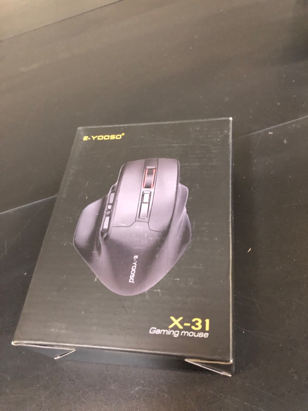 Photo 1 of E-YOOSO Large Wireless Mouse for Big Hands, X-31 Cordless Ergo Computer Mouse, 6 Buttons, 5-Level 4800 DPI, 18 Months Battery Life, for Laptop, PC, Chromebook (Black)