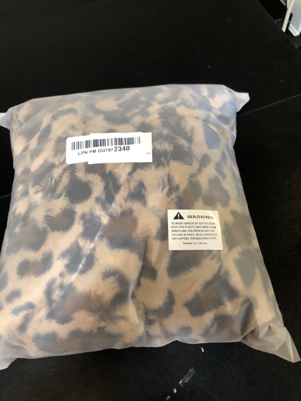 Photo 1 of AGOKABA 2 Packs Leopard Pillow Covers Furry 22x22 Cheetah Print Pillow Faux Fur Pillow Covers Soft Plush Fluffy Cheetah Print Pillow Case 22"x22"