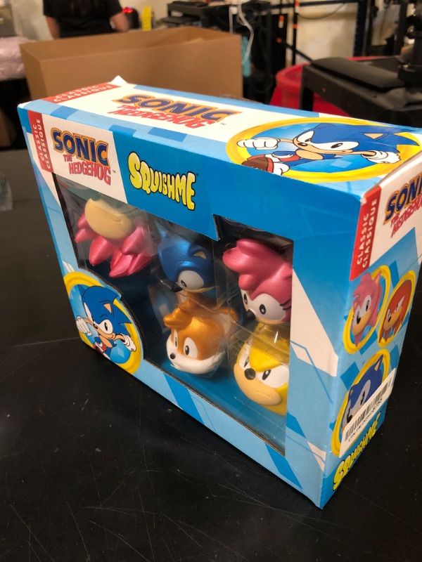 Photo 1 of Sonic The Hedgehog SquishMe Series 1 Collectors Box 6-Pack: Stress Relief Toy, Party Favor & Fidget Toys for Kids - Entire Series 1 Set w/Sonic Figures, and Squishies
