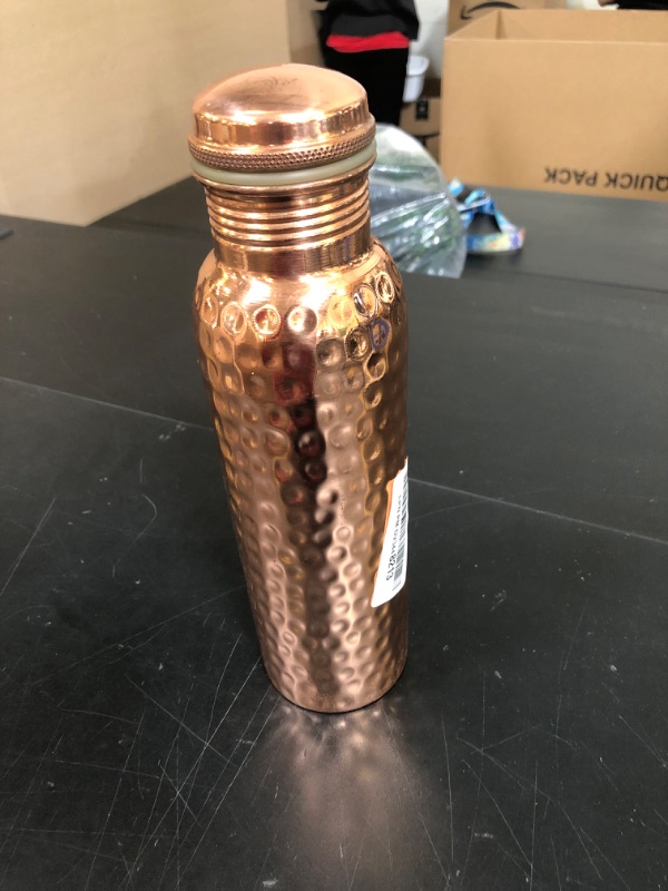 Photo 1 of Copper Water Bottle for Drinking 34 oz Copper Ayurveda Pure Copper Water Bottle Ayurvedic Water Bottle with Lid Leak Proof Joint Less Water Bottle Travel Bottle for Gym, Office, Hiking,Outdoor Bottle