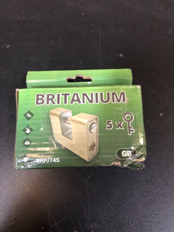 Photo 1 of Britanium® BRP/74 [Armoured] Shipping Container Padlock - [Anti Drill Cylinder] - Heavy Duty Lock for Storage Unit, Motorbike, Shed & Garage Silver