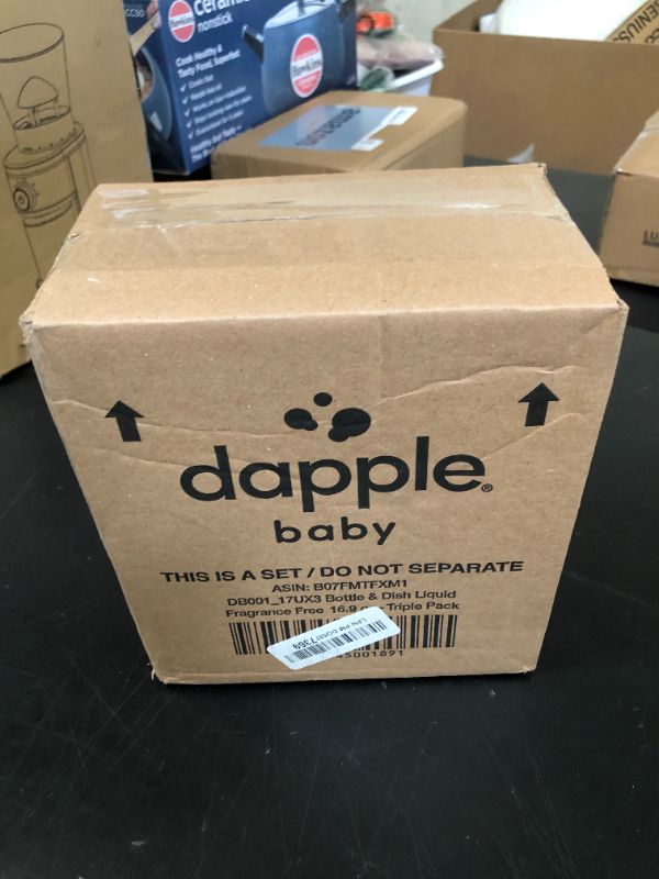 Photo 1 of Dapple Baby Bottle Soap, Hypoallergenic Dish Soap for Baby Bottles, Powered by Plants, 1 Pump Included, Packaging May Vary, Fragrance Free, 16.9 Fl Oz (Pack of 3)
