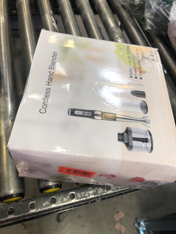 Photo 1 of Cordless Hand Blender: 4-in-1 USB Rechargeable Immersion Blender, 21 Variable Speeds & 3-Angle Adjustable with 700ml Chopper, 700ml Beaker, Egg Whisk and Beater for Smoothies, Soup, Baby Food (Black)