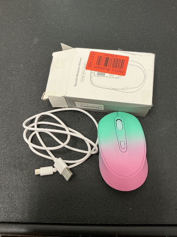 Photo 1 of seenda Wireless Mouse, Rechargeable Light Up Mouse for Laptop, Small Cordless Mice with Quiet Click LED Rainbow Lights for PC Computer Kids Chromebook Windows Mac, Gradient Purple