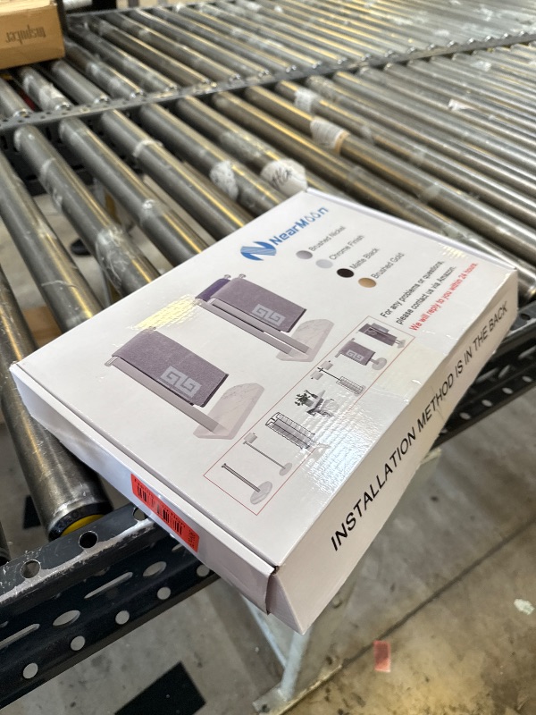 Photo 1 of NearMoon Hand Towel Holder with Balanced Marble Base, 304 Stainless Steel Stand Towel Ring L Shape Hand Towel Rack Free-Standing Towel Bar for Bathroom Kitchen Countertop (Single Rod, Matte Black)