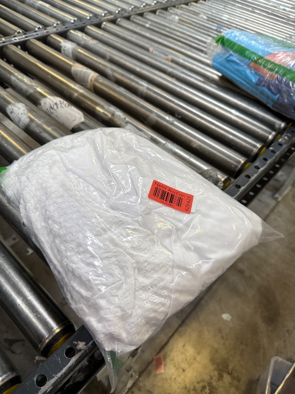 Photo 1 of xuan dian Bed Skirt King Size, Pleated Waffle Weave Bed Skirt with Split Corners, Tailored Dust Ruffle 14 Inch Drop Easy Fit, Machine Washable (White, King - 14" Drop)