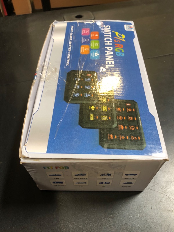 Photo 1 of MICTUNING Upgraded P1s-X RGB 5 Inch 8 Gang Switch Panel, Multifunction Toggle Momentary Strobe Pulsed Switch Pod, 5-Level Brightness Circuit Control Relay System Box for Truck RV Offroad