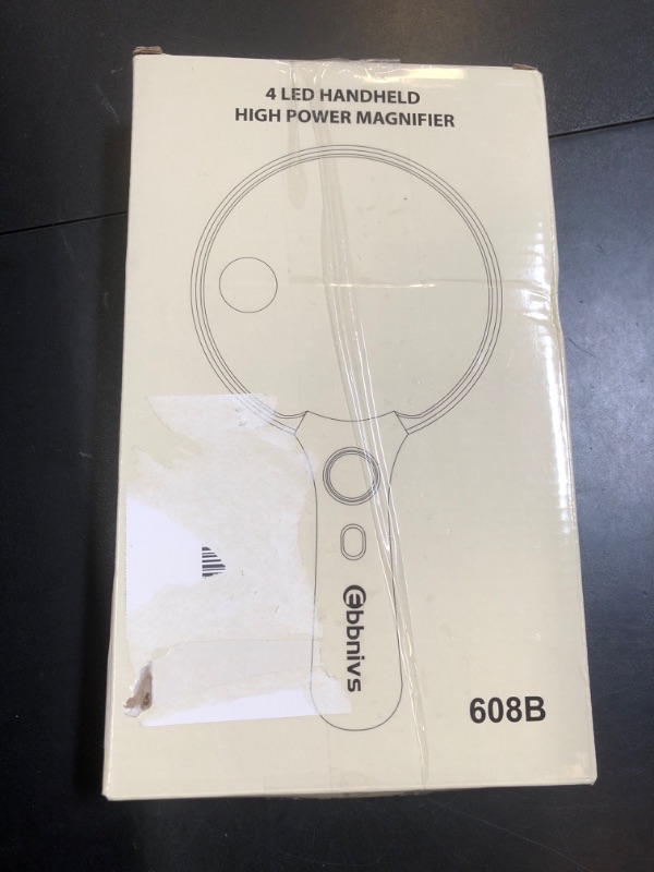 Photo 1 of Large Magnifying Glass with Light, Magnifier 10X 20X 45X Handheld Illuminated Lighted Magnifier with 3 LED Lights 1UV Light Storage Bag Clean Cloth for Seniors Reading Inspection (Black)