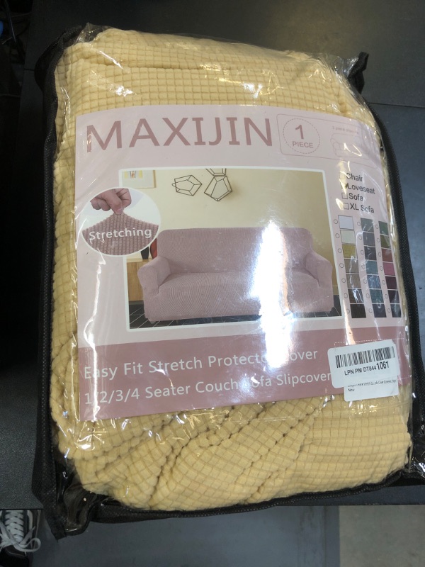 Photo 1 of MAXIJIN Stretch Loveseat Sofa Slipcovers 1 Piece Love Seat Couch Covers for 2 Cushion Couch Non Slip Sofa Cover Washable Dog Cat Proof Furniture Protector Pet Friendly (Loveseat, Beige)