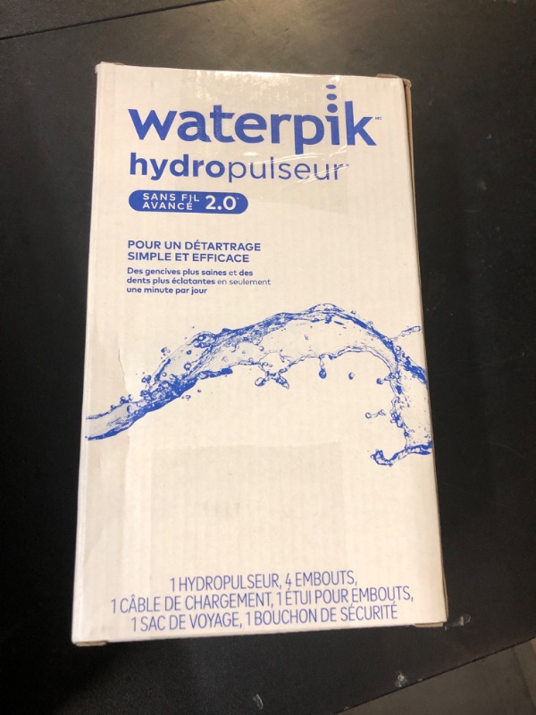 Photo 1 of Waterpik Cordless Advanced 2.0 Water Flosser For Teeth, Gums, Braces, Dental Care With Travel Bag and 4 Tips, ADA Accepted, Rechargeable, Portable, and Waterproof, Gray WP-587, Packaging May Vary
