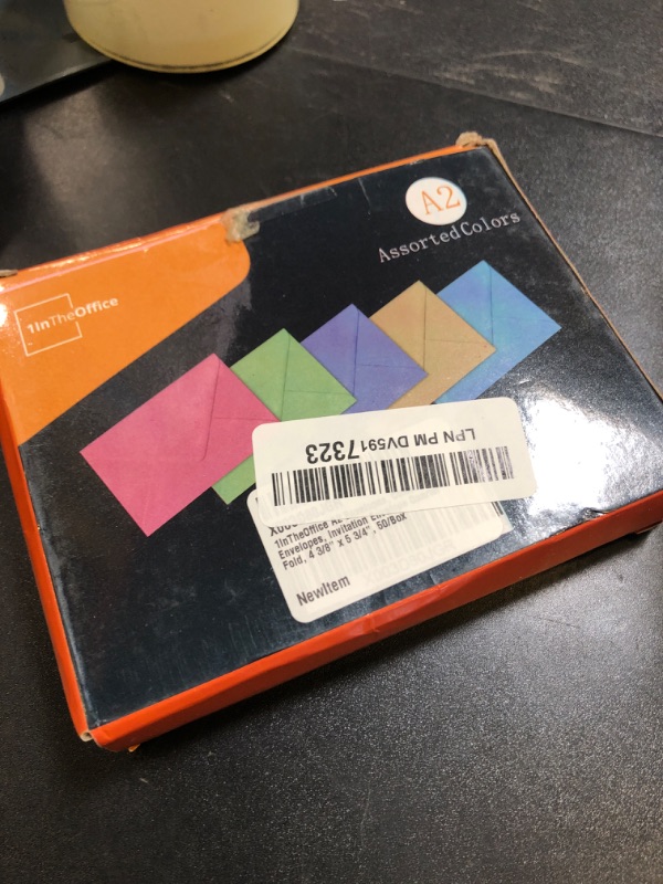 Photo 1 of 1InTheOffice A2 Envelopes, Colored Envelopes, Invitation Envelope Quarter Fold, 4 3/8" x 5 3/4", 50/Box