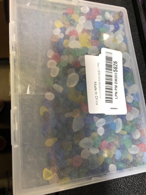 Photo 1 of QYGL Sea Glass Stones - Colorful Frosted Glass Pebbles Gemstones - Perfect for Aquarium Rocks, Fish Tank Gravel, Vase Fillers, DIY Crafts, and Home Decor (0.9LB/14oz)