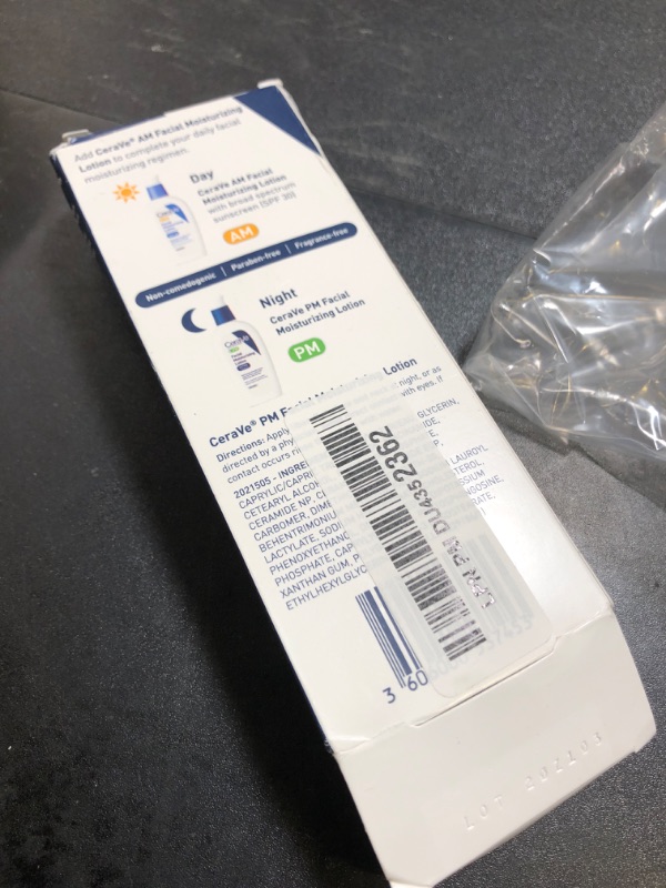 Photo 1 of CeraVe PM Facial Moisturizing Lotion, Night Cream with Hyaluronic Acid and Niacinamide, Ultra-Lightweight, Oil-Free Moisturizer for Face, 3 Ounce